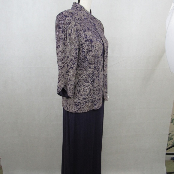 Alex Evenings 2 Pc Set Size 8 3/4 Slv Jacket Purpl - Picture 2 of 8